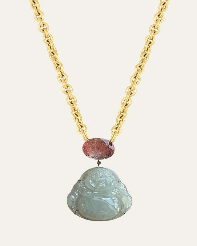 Happy Buddha Jumbo Tourmaline Necklace